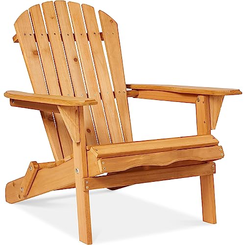 Best Choice Products Folding Adirondack Chair: Fire Pit Lounge Chairs for Outdoor Relaxation